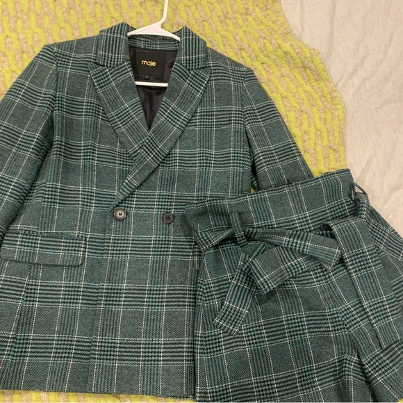Maje Green Plaid Blazer - Picture 2 of 2